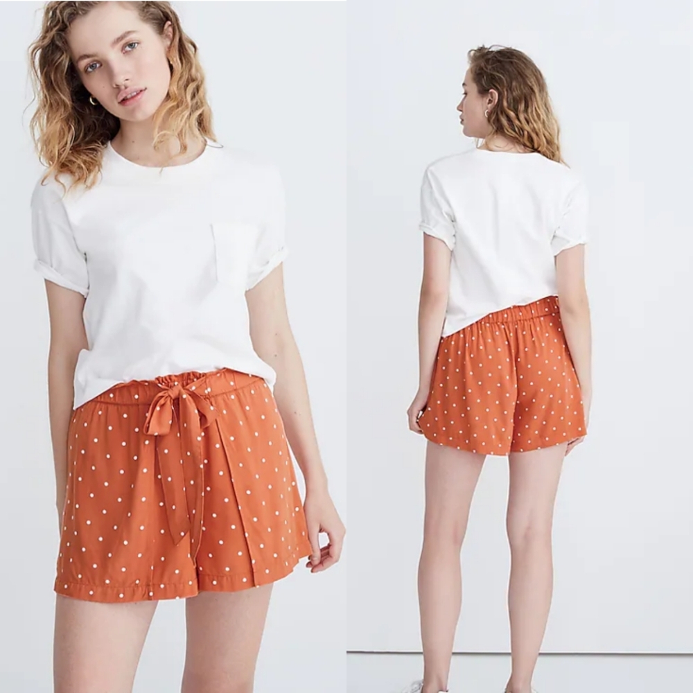 Madewell Drapey Polka Dot Shorts